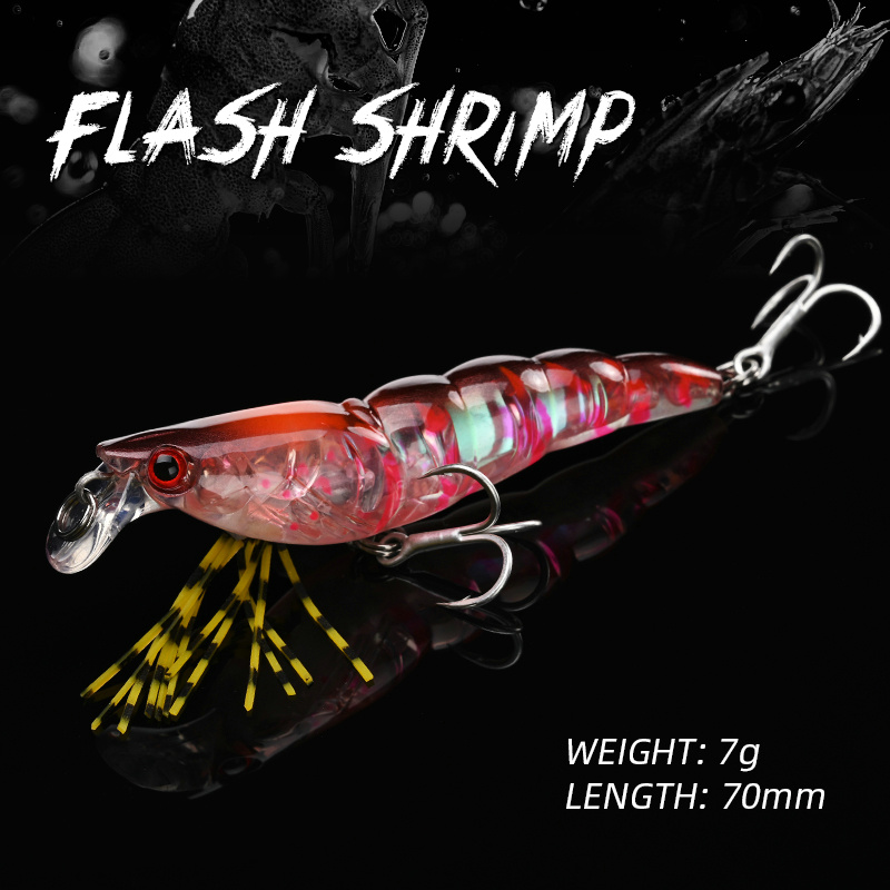 ALLBLUE 3D Flash Shrimp 70mm 7 - Fishing Lure Swimbait avaliação e preço