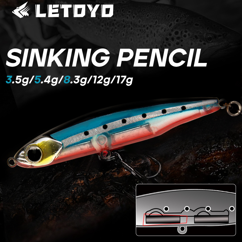 LETOYO Sinking Pencil 17g 12g- - Fishing Lure Spinnerbait avaliação e preço