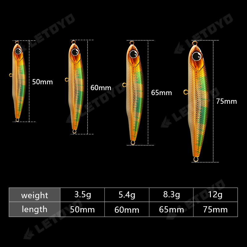 LETOYO Sinking Pencil 17g 12g- - Fishing Lure Spinnerbait avaliação e preço