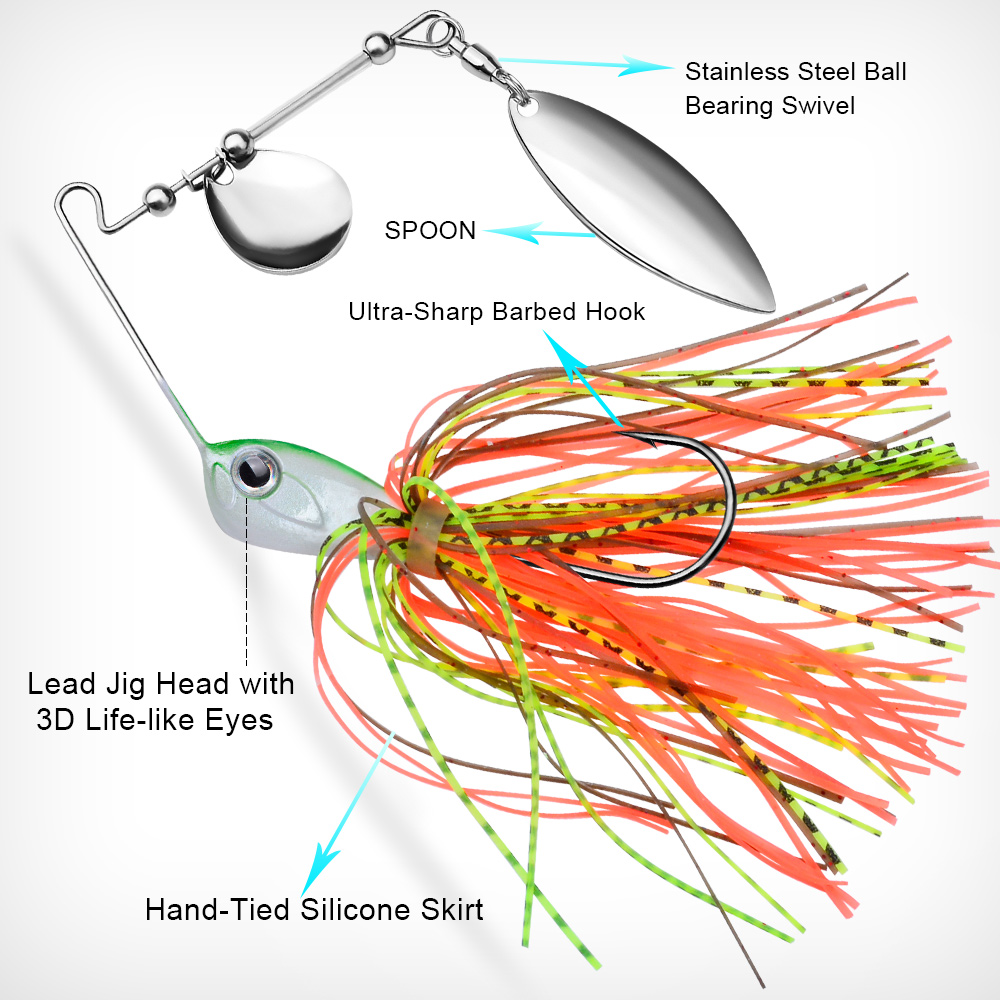 Proberos 10/14g Spinner Bait F - Fishing Lure Blade Bait avaliação e preço