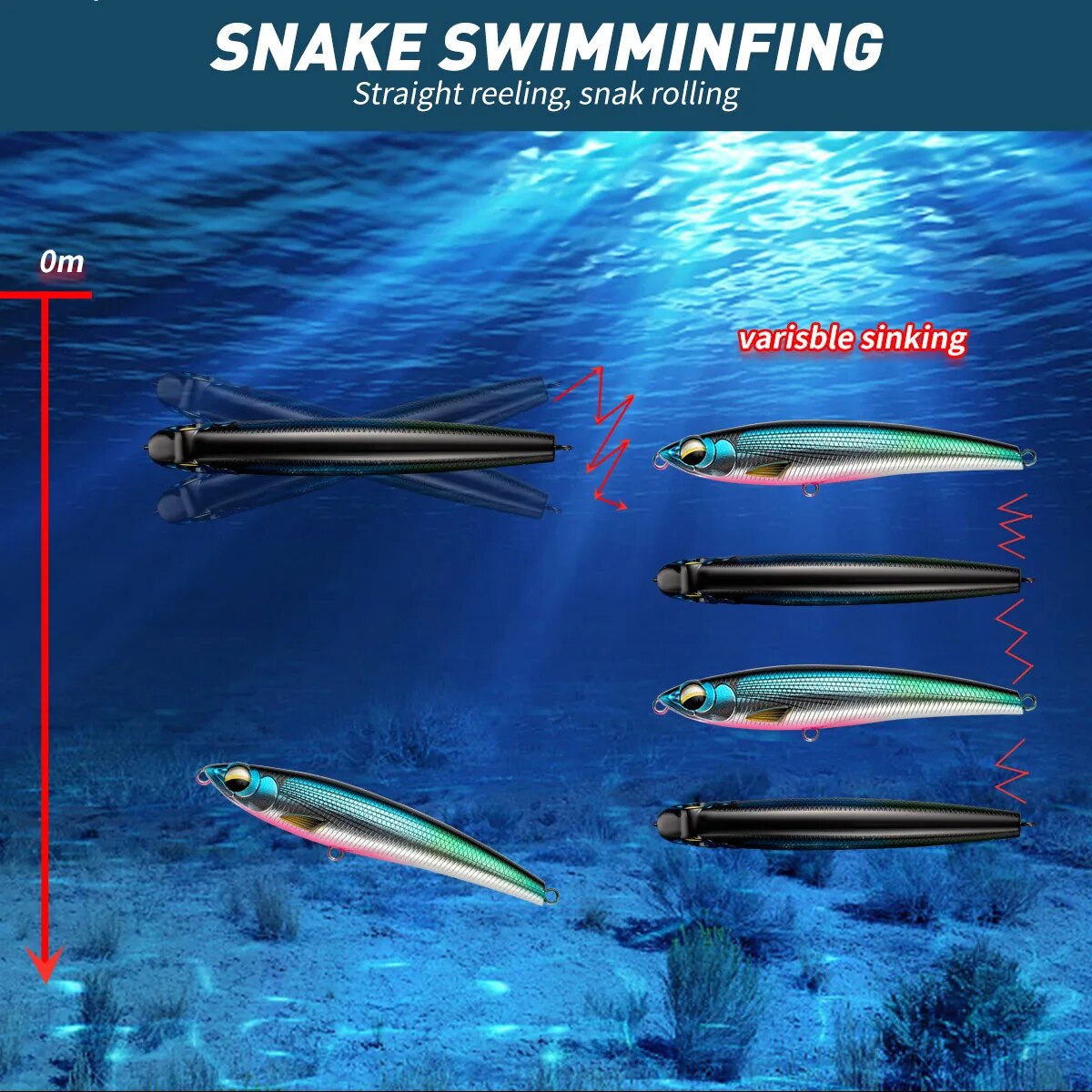 Sinking Pencil Fishing Lures 1 - Fishing Lure Buzzbait avaliação e preço