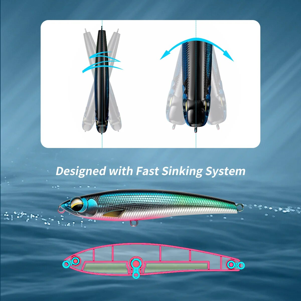 Sinking Pencil Fishing Lures 1 - Fishing Lure Buzzbait avaliação e preço