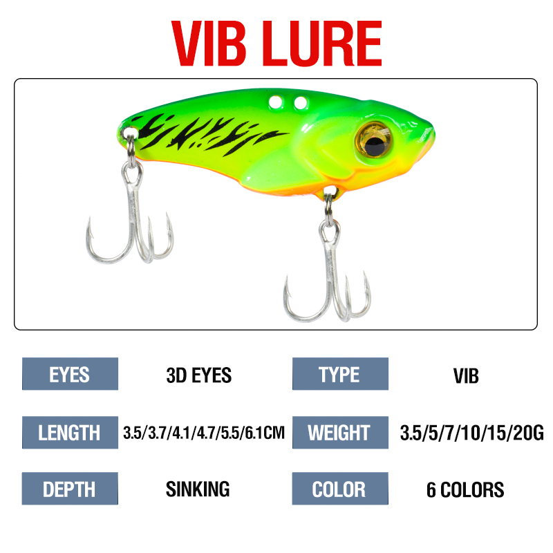 6PCS Metal VIB Lure 5g 7g 10g  - Fishing Lure Swimbait avaliação e preço