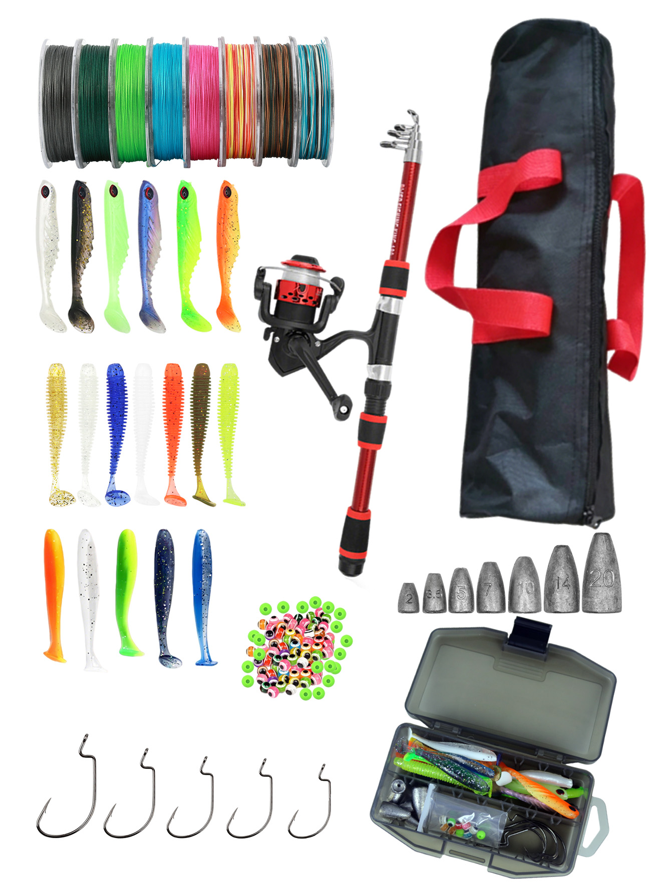 Fishing Rod Reel Combos Collap - Fishing Lure Spinner avaliação e preço