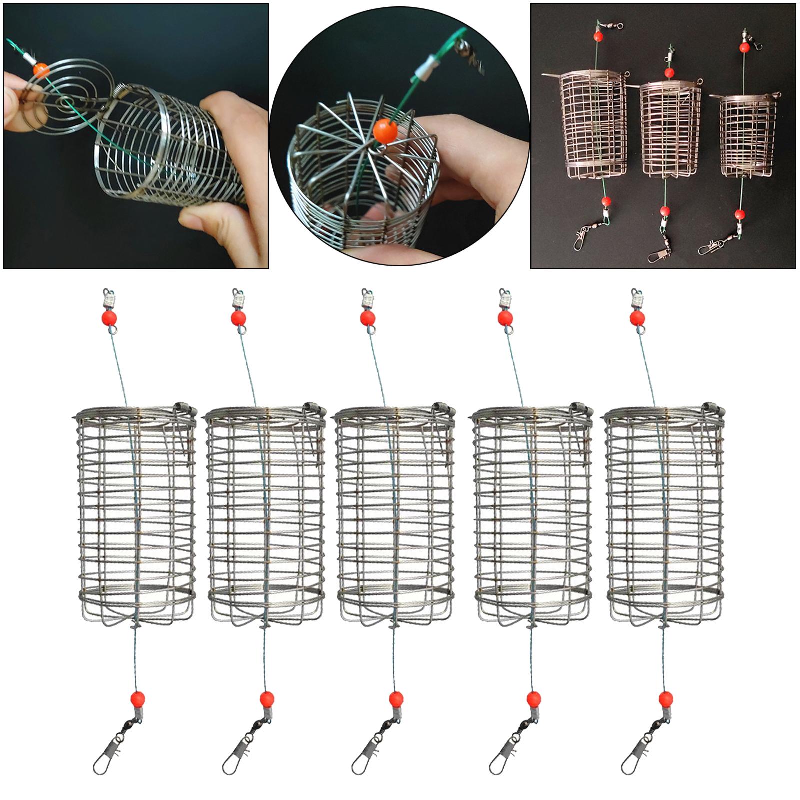 5x Solid Fishing Feeder Cage T - Fishing Lure Box avaliação e preço