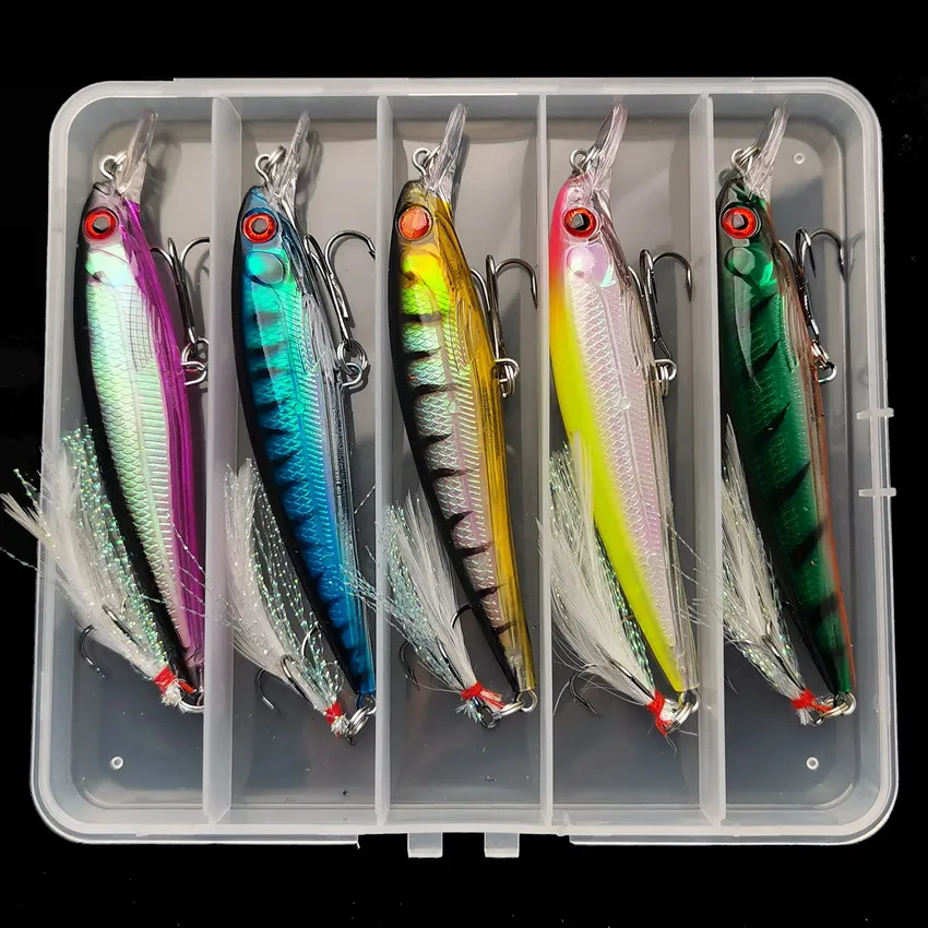 5pcs/box Laser 3D Eyes Bionic  - Fishing Lure Box avaliação e preço