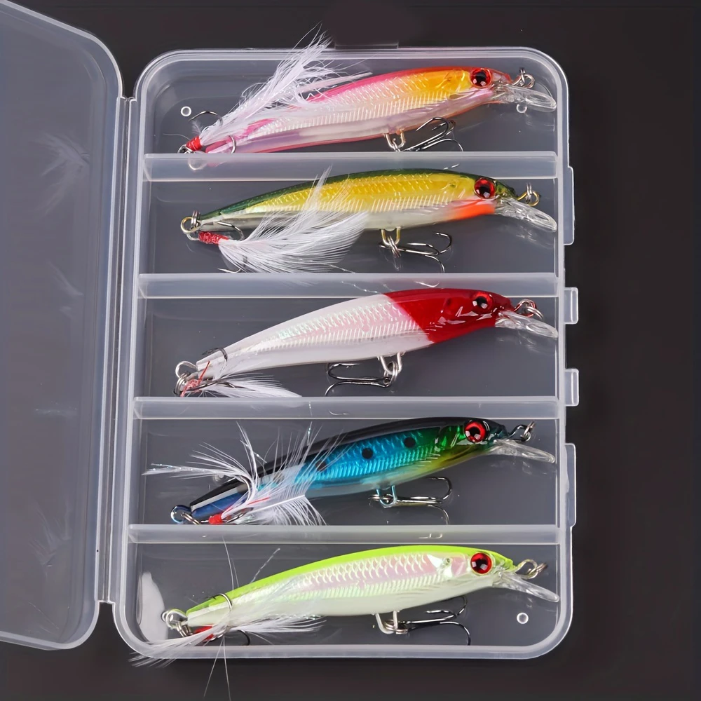 5pcs/box Laser 3D Eyes Bionic  - Fishing Lure Box avaliação e preço