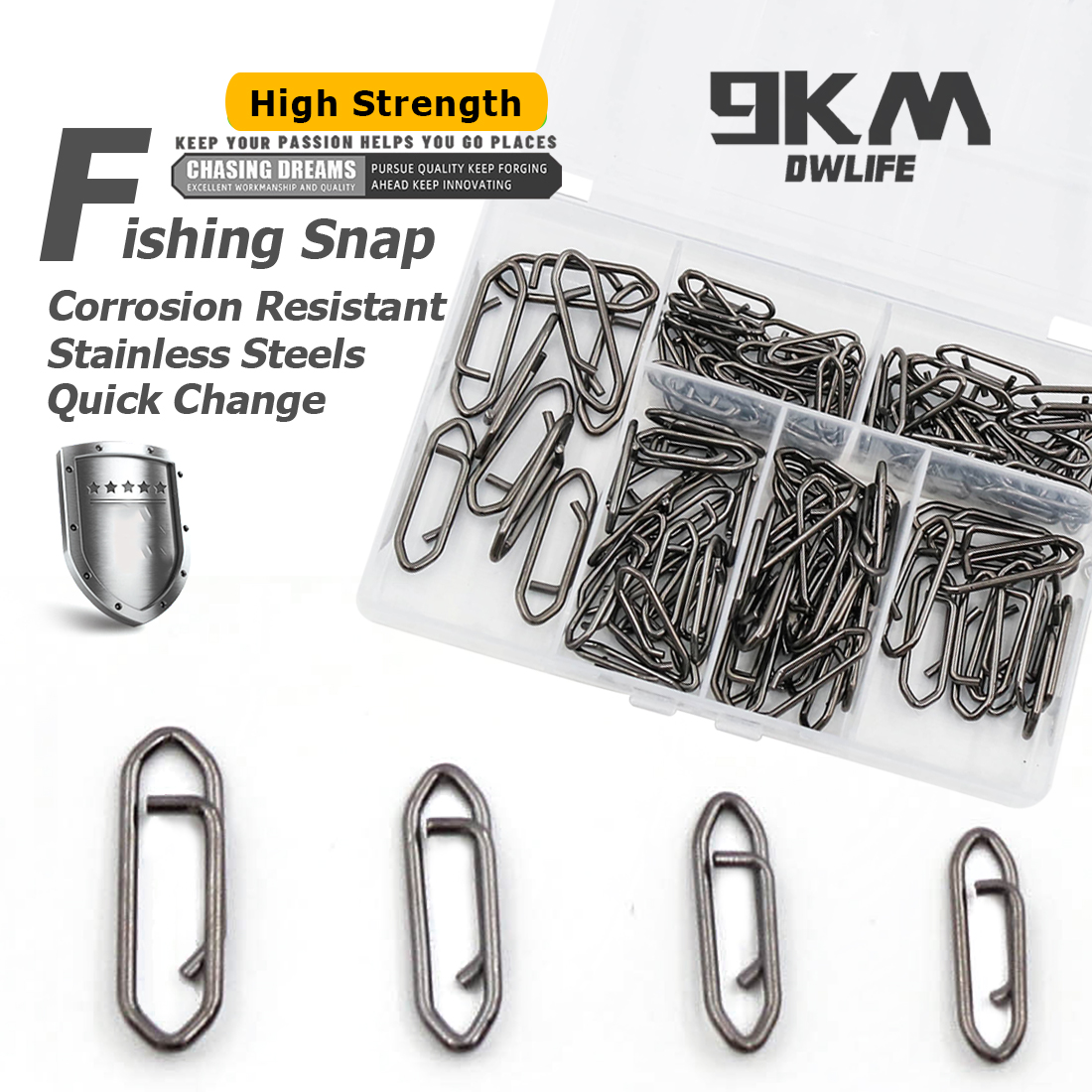 9KM Fishing Snap Kit 110pcs St - Fishing Lure Kit avaliação e preço